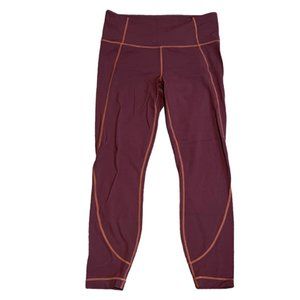 Athleta Salutation 7/8 Ankle Leggings Size Medium Maroon
